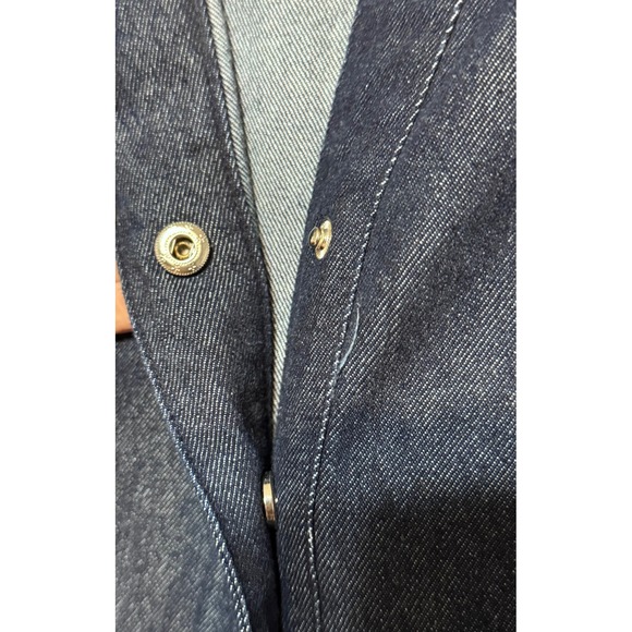 Solitaire Cottagecore Denim Maxi‎ Shirt Dress Size XL Embroidered Eyelet Western - Picture 4 of 8